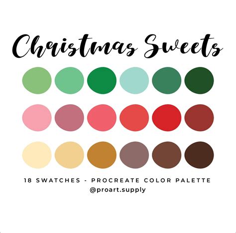 CHRISTMAS SWEETS PROCREATE Color Palette Hex Codes Red - Etsy Singapore