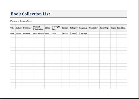 Book Inventory List Template for EXCEL | Word & Excel Templates