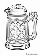Bavarian Beer Stein Coloring Page » Free Download Artus Art sketch template