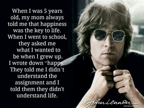 John Lennon Quote Happiness Key - ShortQuotes.cc