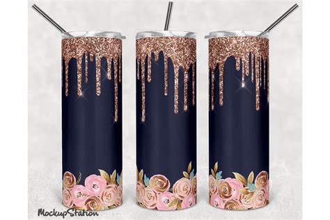 Pink Glitter 20oz Skinny Tumbler Design Graphic by Mockup Station ...