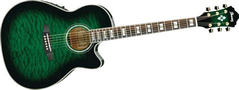 Click Image Above To Buy: Ibanez Aef37e Cutaway Acoustic-electric Guitar Transparent Emerald ...