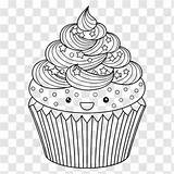 Cupcake Outline Coloring Page Sweet  sketch template