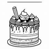 Coloring Page Cake · Creative Fabrica sketch template