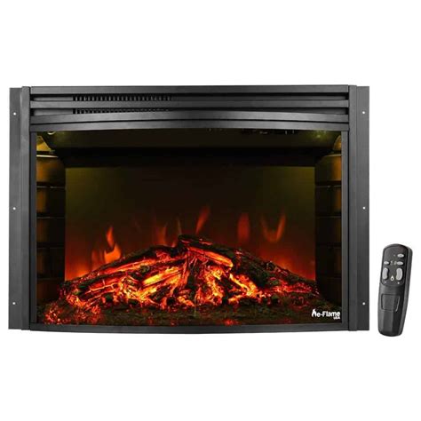 e-Flame USA 26" Curved Electric Fireplace Insert w/Remote Control ...