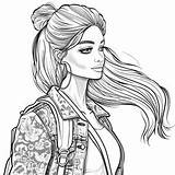 100 Coloring Pages With Fashionista Girls Fashion Book  Etsy sketch template