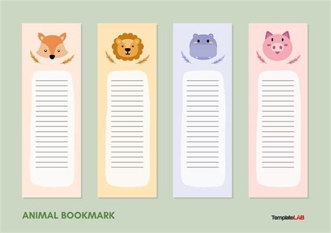 Printable Bookmark Template Word - Printable Lab