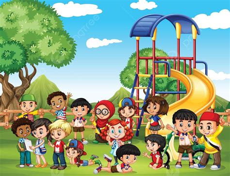 Children Playing In The Park Clip Art Many Ground Vector, Clip Art, Many, Ground PNG and Vector ...
