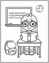 School Desk Coloring Page Sketch sketch template