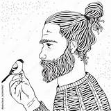 Beard Sketch Coloring Page sketch template