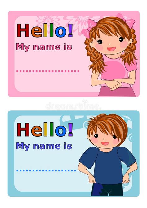 Name Tags For Kids Stock Illustration - Image: 67042499