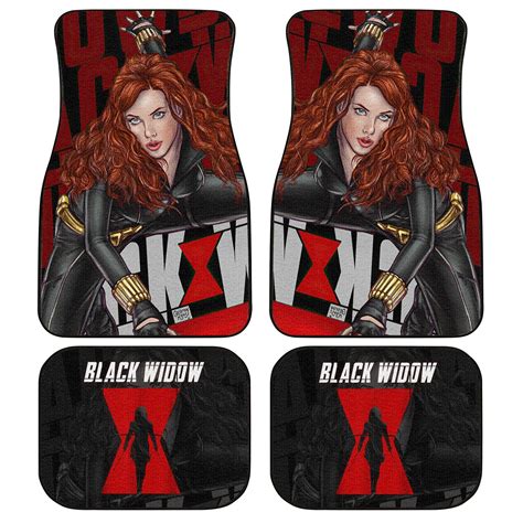 Black Widow Car Floor Mats | Custom Marvel Car Accessories BWCFM04 ...