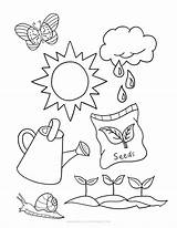 Simply Love Printables Spring Coloring Page Plant Seeds  sketch template