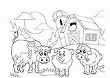 Kleurplaat Kleurplaten Boerderij Bauernhof Boerderijdieren Knutselidee  sketch template