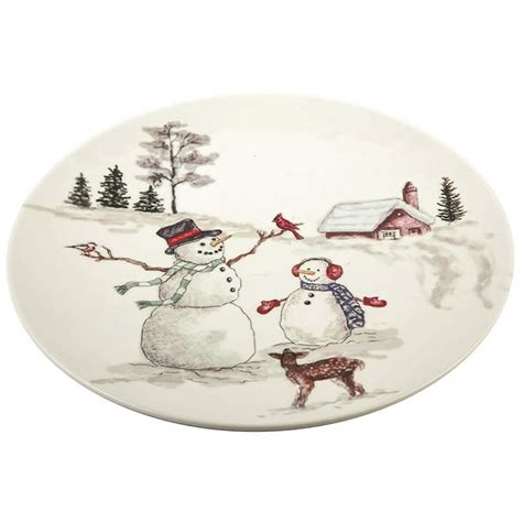 Melange 6 -Piece 100% Melamine Dinner Plates Christmas Collection-Snowman Shatter-Proof and Chip ...