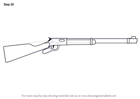 How to Draw a Winchester Rifle (Rifles) Step by Step | DrawingTutorials101.com