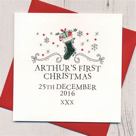 Personalised Baby's First Christmas Card By Eggbert & Daisy | notonthehighstreet.com