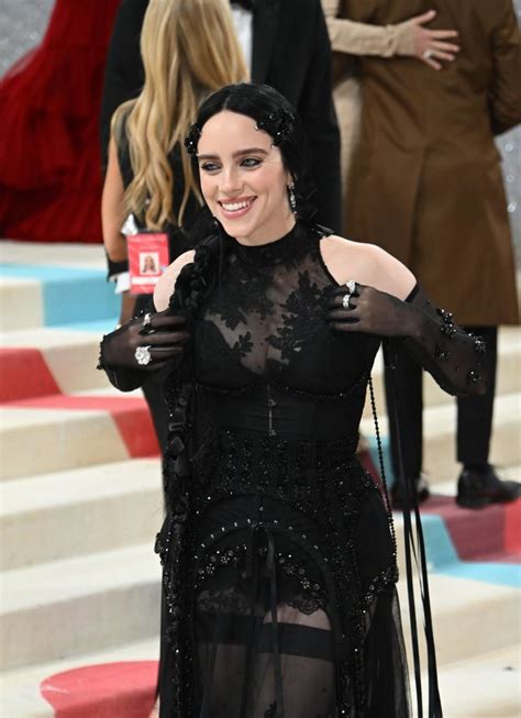 Billie Eilish Wore A Beautiful Black Lace Corset Dress At The 2023 Met Gala