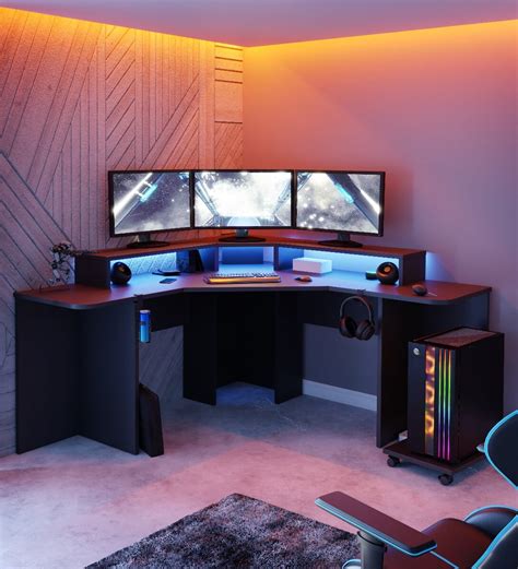 Recoil Quartz Corner Gaming Desk