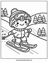 13 Skiing Coloring Pages For Kids sketch template