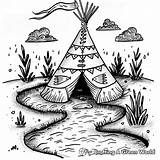Tepee Coloring Pages  Free & Printable sketch template