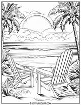 Beach Sunset Coloring Pages  Easy To Print & FREE Download sketch template