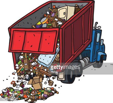 Dump Truck Dumping Trash Stock Clipart | Royalty-Free | FreeImages