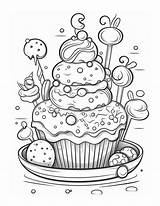 Free Printable Sweet Symphony  Dessert Coloring Page For Kids And Adults sketch template