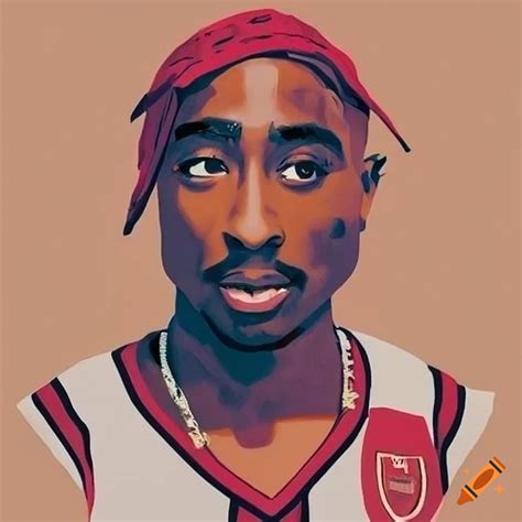 Tupac shakur in arsenal jersey artwork on Craiyon