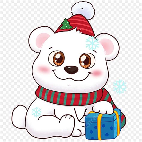 Cartoon Polar Bear Christmas Animal, Animal Clipart, Christmas Animals, Polar Bear PNG ...