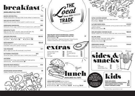 Menu - The Local Trade