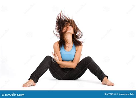 Tossing her hair stock image. Image of dance, sitting - 4771551