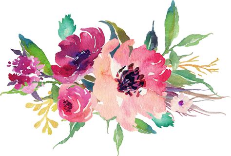 Download Watercolor Floral Bouquet Png Stock - Wedding Flowers ...