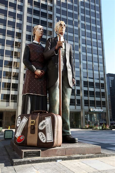 american gothic. | A statue of American Gothic. Grant Wood a… | Flickr