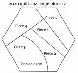 Crazy Quilt Block Pattern Sketch Coloring Page sketch template
