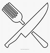 Silverware Coloring Page  Line Art HD Png Download Kindpng sketch template