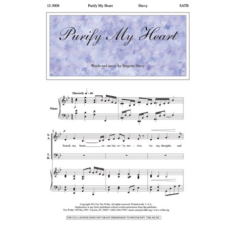 Purify My Heart (SATB) by Brigette Smisor Shevy – The Wilds Online Store