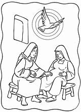 Mary And Elizabeth Coloring Page Sketch sketch template