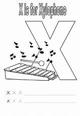 Learn Xylophone For Letter X Coloring Page  Bulk Color sketch template
