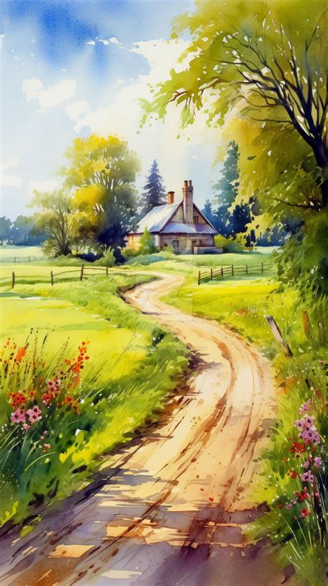 watercolor landscape wallpaper by BelindaBindi on DeviantArt