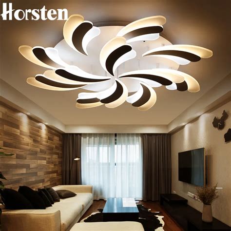 Horsten NEW Modern Living Room LED Ceiling Light Acrylic Feather ...