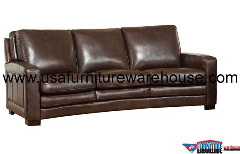 Joanna Full Top Grain Dark Brown Leather Sofa