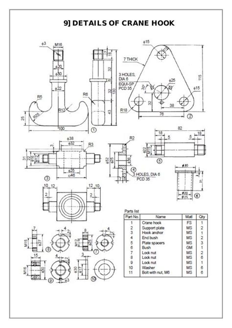 Assembly and Details machine drawing pdf | Mühendislik, Teknik çizim ...