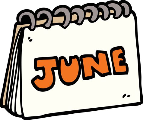 cartoon doodle calendar showing month of june 12146244 Vector Art at Vecteezy