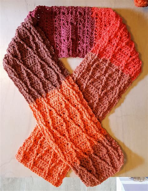 Handmade Crochet Scarf, Cable Scarf Cinnamon Swirl, Wool Blend - Etsy UK