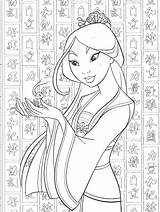 Mulan Colouring Page  Disney Princess coloring Pages sketch template