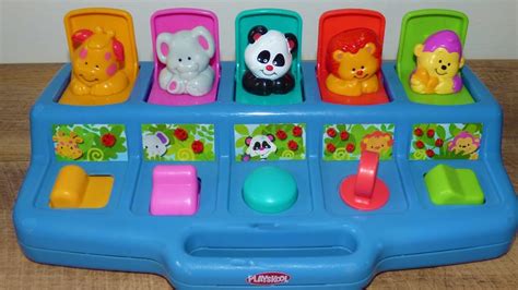 Playskool busy poppin pals pop up animal friends toy review - YouTube