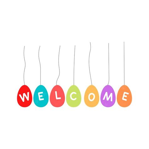 Premium Vector | Welcome balloons banner vector on white background.