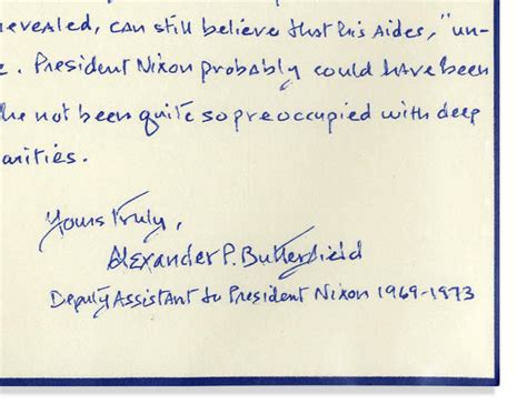 Lot - Alexander Butterfield Handwritten Signed Testimony Re: Watergate ...