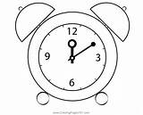 Twin Bell Alarm Clock Coloring Page For Kids  Free Clocks Printable sketch template